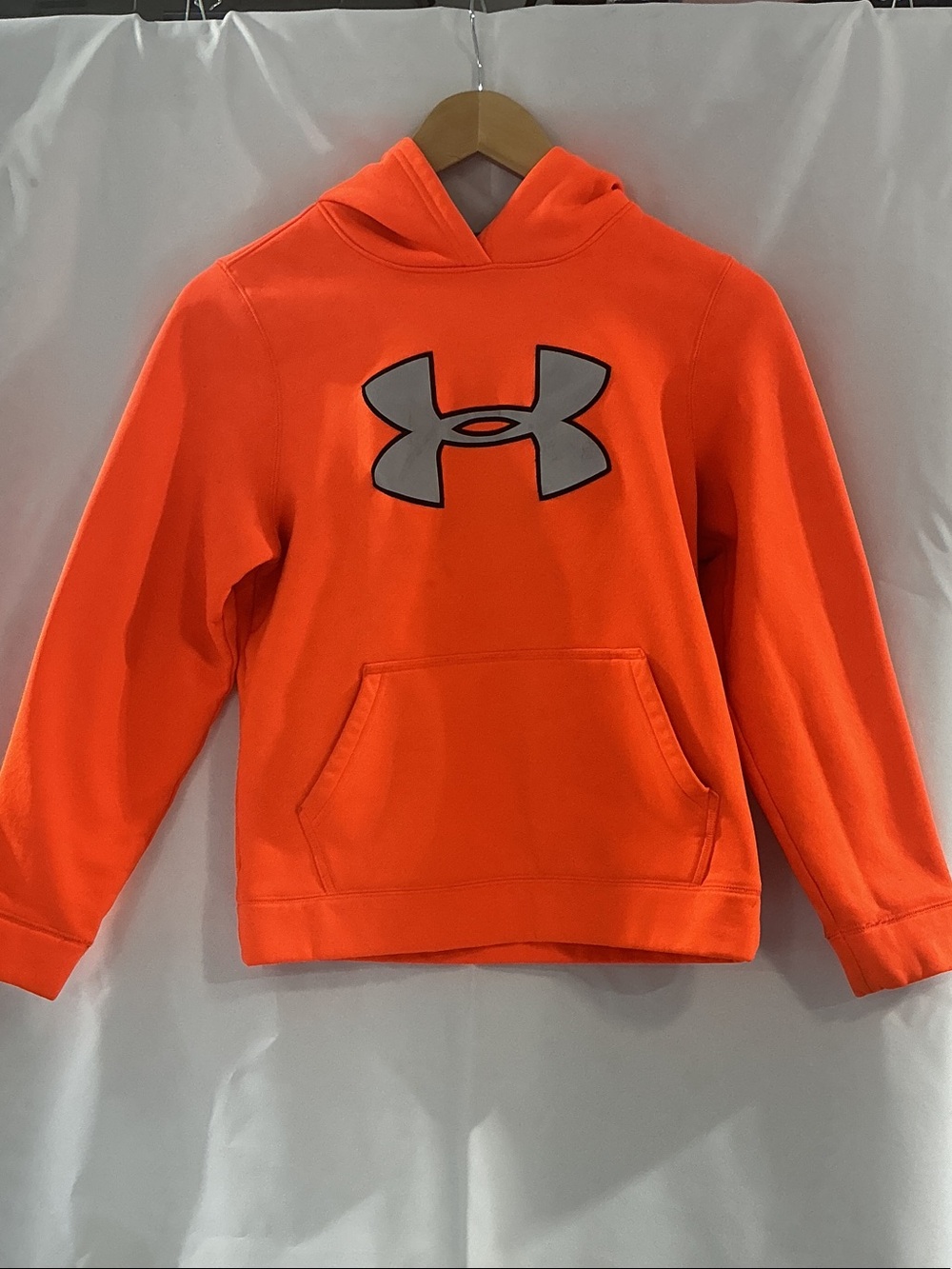 Under Armour Kids Bright Orange Hoodie with Gray Logo